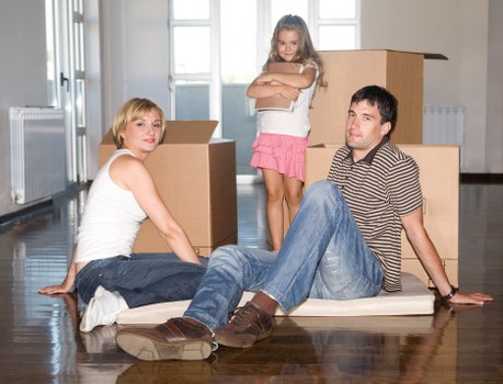 Furniture and boxes loaded for transport by a North Sheen man and van team